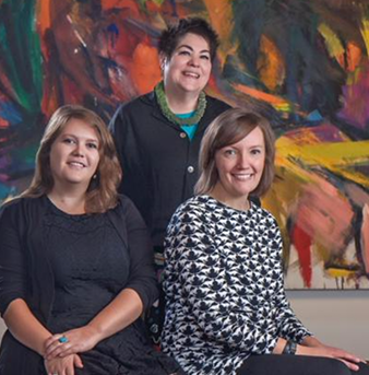 Gwen Chanzit and two DU alumnae at the “Women of Abstract Expressionism" exhibit.